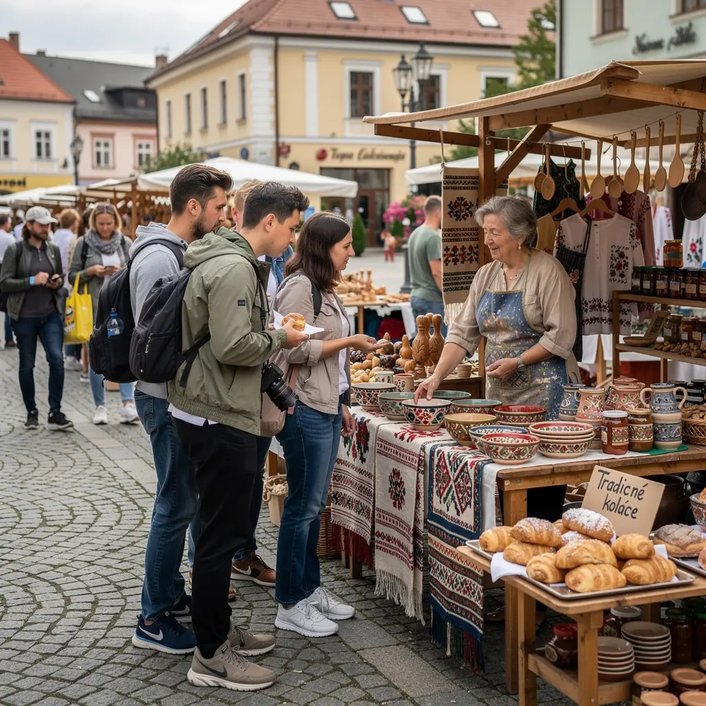 An informative signpost displaying key phrases in Slovak, emphasizing essential language tips for visitors exploring the area.